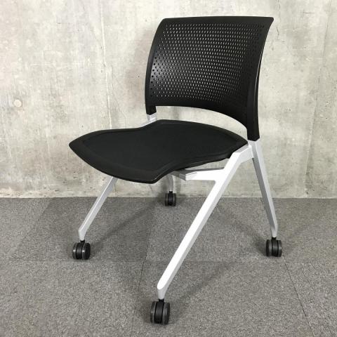 【中古 A(中古品)】Saterite(サテリテ)CK-791CKZB6-W ミーティングチェア / ブラック＊4脚セット 中古 A(中古品)】Saterite(サテリテ)CK-791CKZB6-W ミーティング