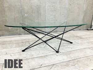 IDEE/イデー　O.R.T.F ローテーブル 　アイアンレッグ　オーバル型 ガラス天板 　廃番 　参考定価￥113,400