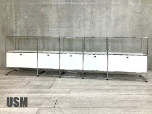 【引取り限定】USMハラー　５列2段 キャビネット　ピュアホワイト　D350 ソフトクローズ仕様
