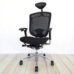 【クレジット決済優先/在庫入替の為、お安く！】【1脚限定】【ヘッドレスト付き】【クレジット決済優先】■オカムラ　(Contessa)コンテッサチェア　可動肘付　ブラック　■人間工学に基づいた快適な座り心地を実現！　オフィスバスターズ　梅田本店