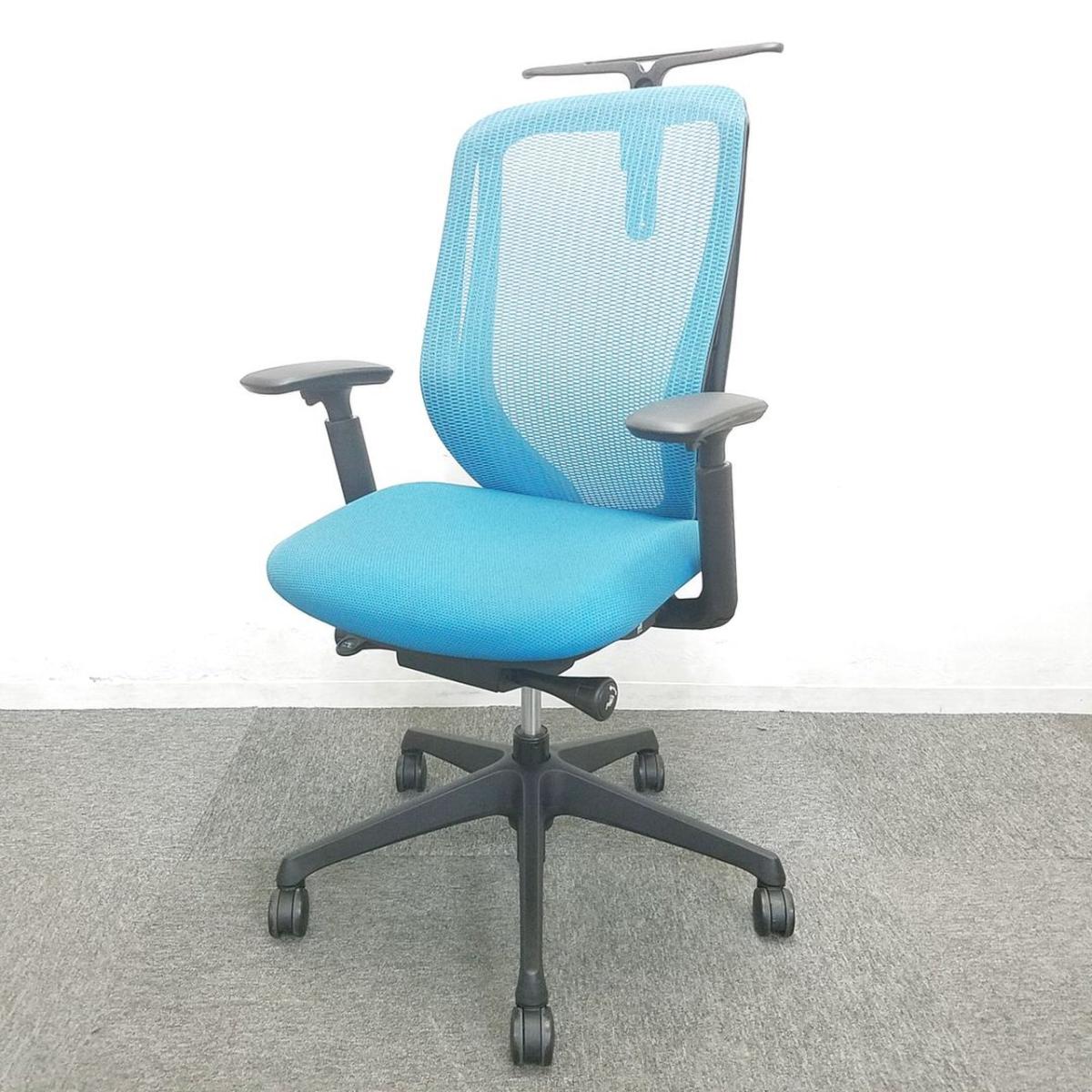 【関東倉庫在庫品】■オカムラ（okamura）製　シルフィー（Sylphy）チェア　肘付ハイバック　■背面メッシュ　■ブルーグリーン×ブラックシェル　■可動肘　■コートハンガー付【前傾機能チェアの代名詞！大人気シルフィーチェア！】
                        シルフィー
                                    中古
            