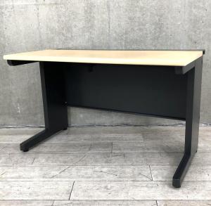 【オシャンティなデザインでコンパクト！】■ナイキ　平デスク　W1200×D600×H720mm　ナチュラル木目カラー / ブラック　■スタイリッシュなカフェスタイルにも！【ABW】