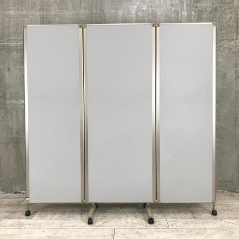 【折りたたみ可能！キャスター付でフレキシブルにに使える！】■コクヨ製　3連ローパーテーション　W1800(600×3)×D400×H1790mm　グレー　■三つ折りパネル　3連衝立パーティション　折り畳み式間仕切り 【ABW】