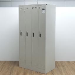 ★【訳あり品：1カ所錠前欠け】コクヨ製　LKシリーズ　ニューグレー　W900xD515xH1790サイズ　ゆとりのある収納スペース！　衣類や個人の荷物の管理に！　4人用更衣ロッカー！！
