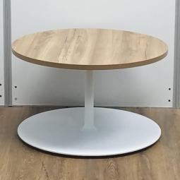 ★【21年度製】コクヨ製　フランカ(Franka)　ナチュラルオーク　ローテーブル　W750xD750xH450サイズ　単柱ホワイト脚　スタイリッシュなカフェ風の空間を演出！　オシャレな木目デザイン！　丸テーブル！！