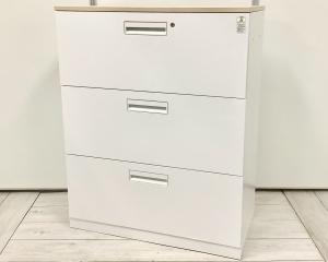 3段ラテラル書庫 キャビネット 天板あり シリンダー錠・KOKUYO／コクヨ　・EDIA／エディア ※横浜本店撮影画像※