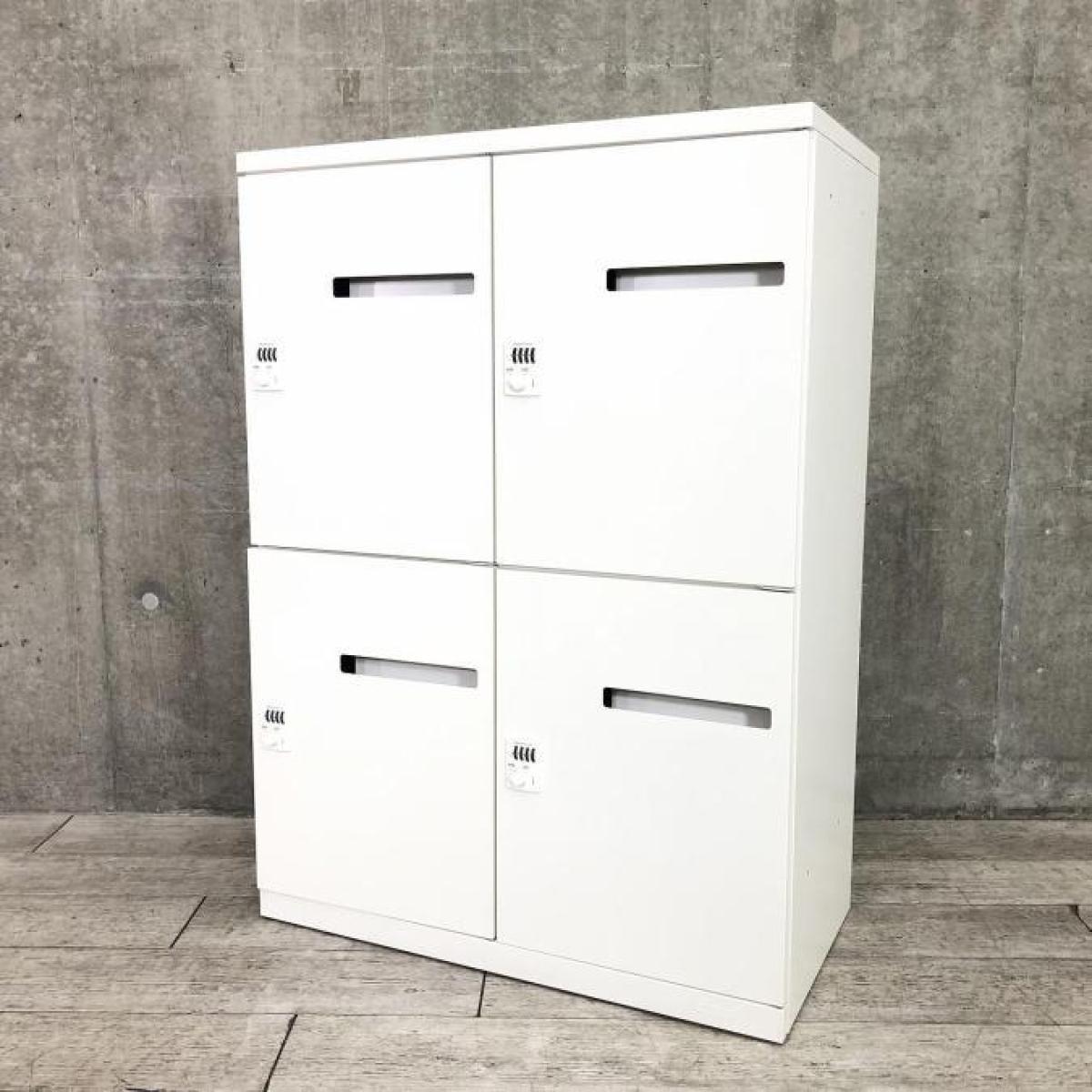 【非常解除キーは別売り】【フレキシブルな働き方に対応！鍵の持ち運び要らずで便利に使える！】■オカムラ（okamura）製　4人用パーソナルロッカー　メールポスト付　W900×D450×H1250mm　■ダイヤル錠
                        レクトラインロッカー
                                    中古
            