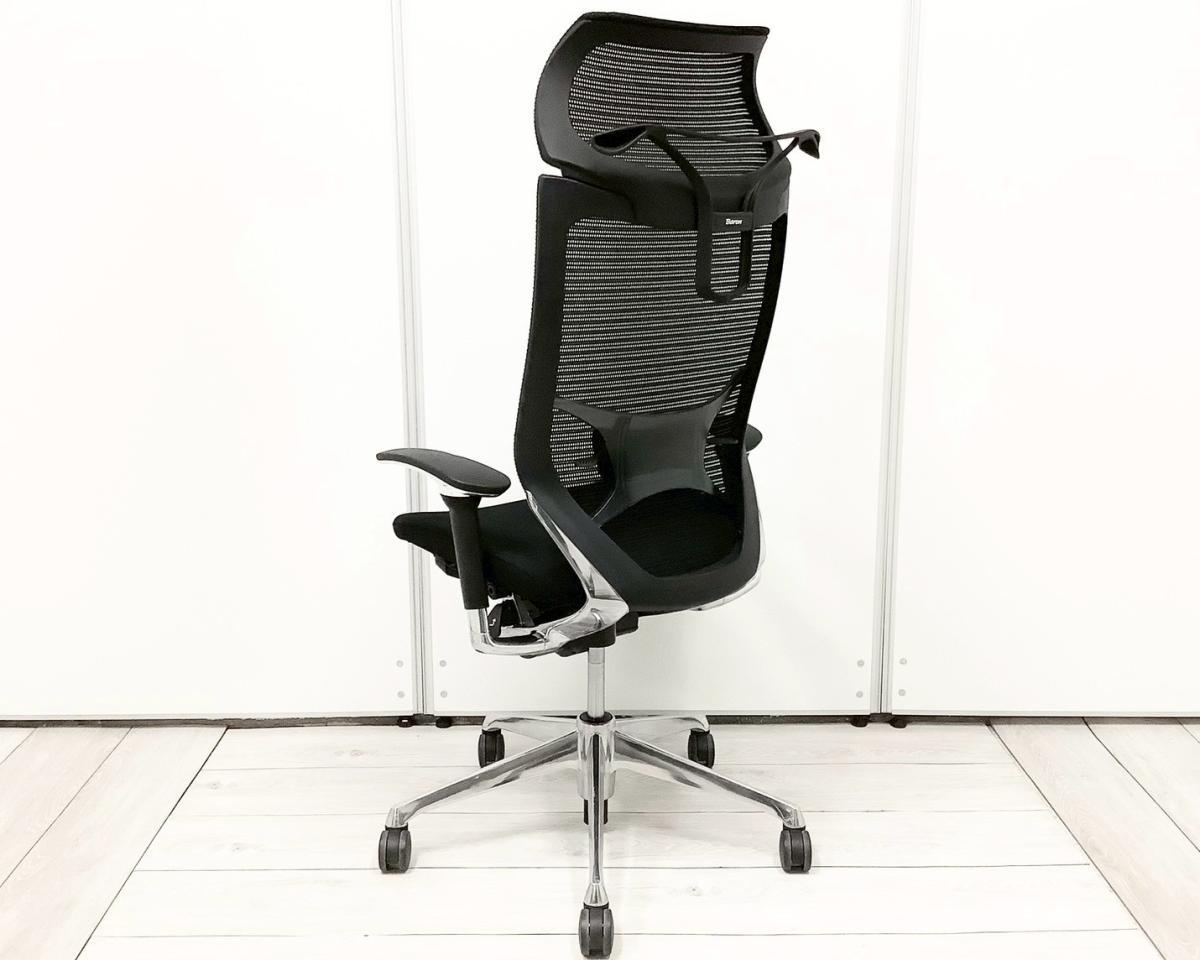 オカムラ バロンチェア ハイバック　可動肘 ハンガー付　背メッシュ ブラック バロン（オカムラ） オカムラ バロン チェア 椅子 EXハイバック