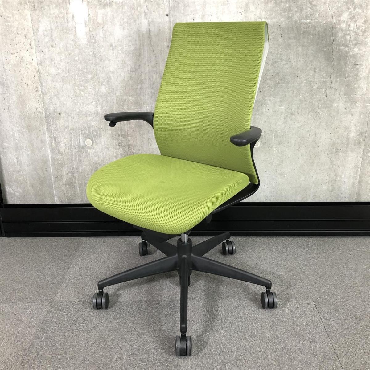 【在庫入替セール品】【手元でラクラク上下操作できます！】■コクヨ（KOKUYO）製　M4（エムフォー）チェア　ハイバック　肘付き　■固定肘　■リーフグリーン 【弊社使用欄：A01019301 K】
                        M4 樹脂
                                    中古
            