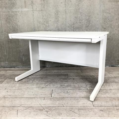 【定価約5万円】【安心の国内メーカー！スタンダードなサイズ幅1200㎜のオフィスデスク！】 ■イナバ（Inaba）製　デュエナ（DuENA）シリーズ　平机　引き出し有り　■ホワイト