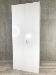 【安心のオカムラ製！】　大量収納のハイキャビネット！　オカムラ レクトライン ホワイト　両開き　【奥行450mmで省スペース！】