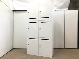 【フレキシブルな働き方に対応！】鍵の持ち運び要らずで便利に使える！
■オカムラ/レクトラインシリーズ/6人用モバイルロッカー　メール投函口付　ダイヤル錠タイプ