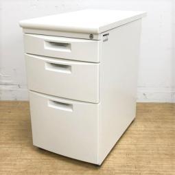 【在庫入替セール品】【デスク横に置いて収納と作業スペースを同時に確保！】■イトーキ製　CZシリーズ　3段脇机　■H700mm　■ホワイト　シリンダー錠 【デスク周りの書類をスッキリ整理！】