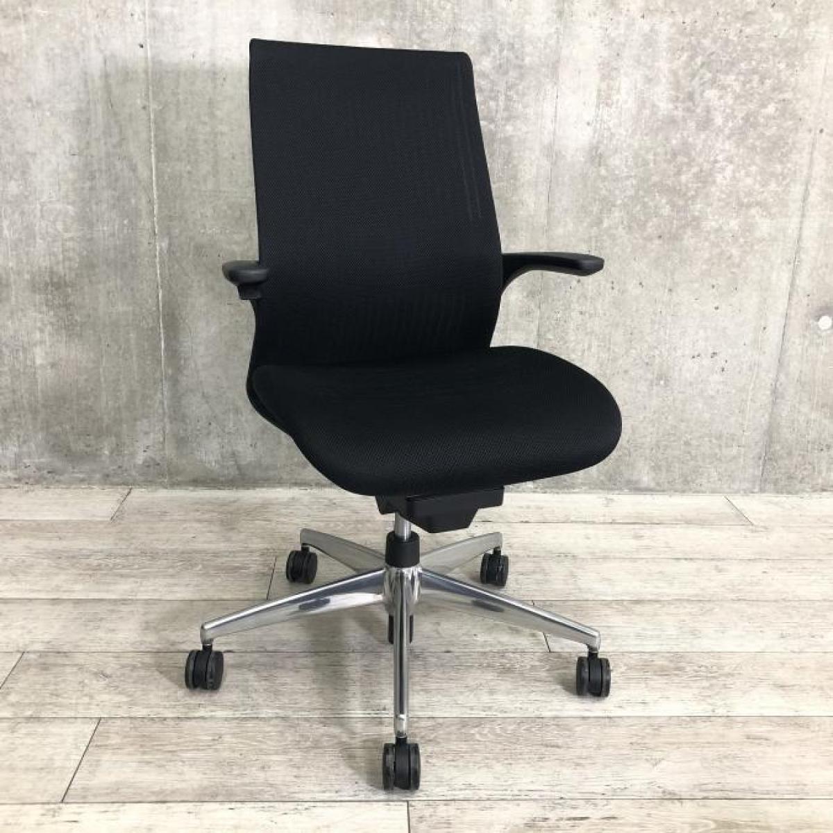 中古】M4 アルミ CRS-G2201B コクヨ/KOKUYO 肘付ハイバック