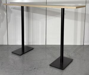 【オフィスの雰囲気ががらりと変わる！高さ1000mmのハイテーブル！】■ウチダ（UCHIDA）製　ニュート（NEUT）　ハイテーブル　角テーブル カウンター　■W1500×D560×H1000㎜　■木目ナチュラル天板×ブラック脚【T8】