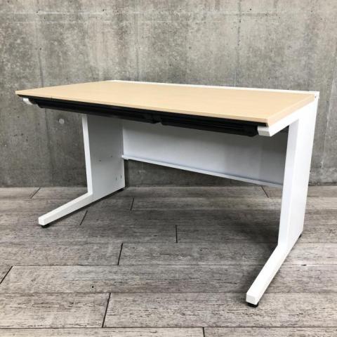 【スタンダードサイズの平机が4台入荷！ナチュラルカラー天板の平デスク！】■KOKUYO（コクヨ）isシリーズ　平デスク　ナチュラル　引き出し付き　■ナチュラル天板×ホワイト脚
