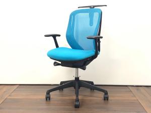 zm　オカムラ　シルフィーチェア　ブルー　2017年製　 ローバック　中古品 中古 オカムラ シルフィー（Sylphy） ローバック 背メッシュ