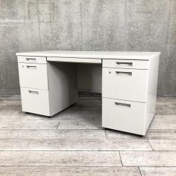 【収納性抜群な両袖机！】◆コクヨ/ピクサ　脇机　ワゴン　上長　お得　グレー　博多　天神　オフィスバスターズ　中古　九州最大級