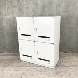 【フリーアドレスやコワーキングオフィスの相棒！】■イトーキ（ITOKI）　シンライン　4人用パーソナルロッカー　メールロッカー　モバイルロッカー　■ダイヤル錠式　■投函口付　■W900×D450×H1100㎜　■ホワイト