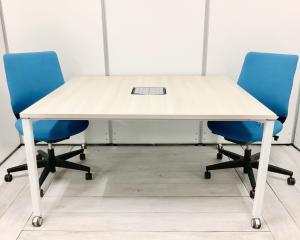 【セット商品（テーブル×１台、チェア×2脚）】ABW D1400スクエアタイプ 配線ダクト付きオススメ(おすすめ) 大人気 ・Okamura/オカムラ ・Aption Free 2/アプションフリー2 ※横浜本店撮影画像※