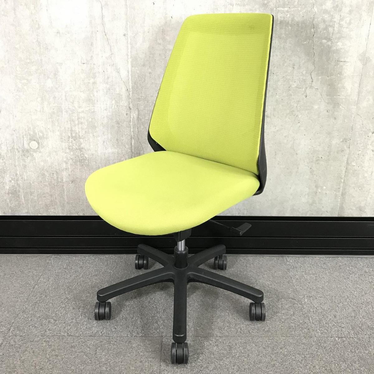 【在庫入替セール品！】【理想的な作業姿勢で快適な座り心地！デスクに納まりの良いコンパクト設計！】■イトーキ（ITOKI）製　ノナチェア (nona)　肘無し　ハイバック　■アイビーグリーン × ブラックシェル　■背面メッシュ【AD】
                        ノナ
                                    中古
            