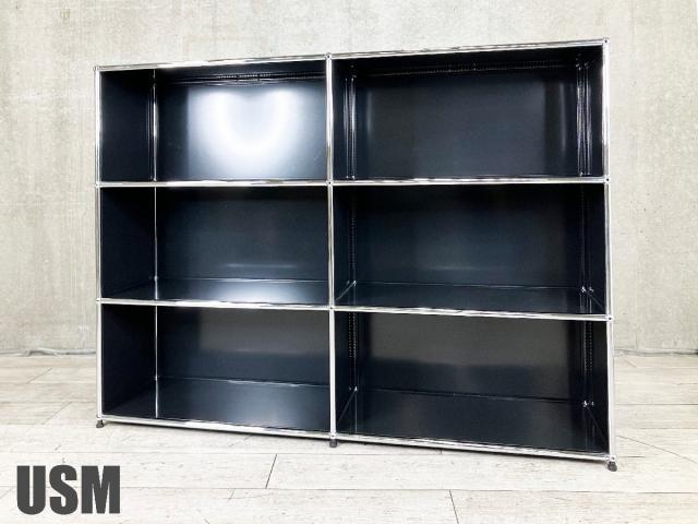 美品/USMハラー/haller/キャビネット/シェルフ/グラファイトブラック USM Haller】USMハラー 4列2段 テレビボード/キャビネット
