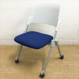 【会議室の拡張時に！】コクヨ（KOKUYO）アンフィシリーズ　ネスティングチェア　■色：ブルー　【外部倉庫品】【BR】