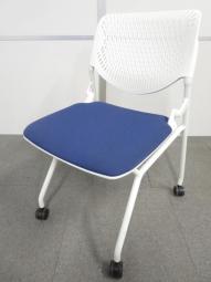 【在庫入替セール】【高級ネスティングチェア】オカムラ　ルナ　ブルー　※実物は下部に荷物入れがございます。【T8】