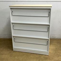 ウチダ　HS　雑誌架　ホワイト×ナチュラル天板　中古ではレアな入荷です