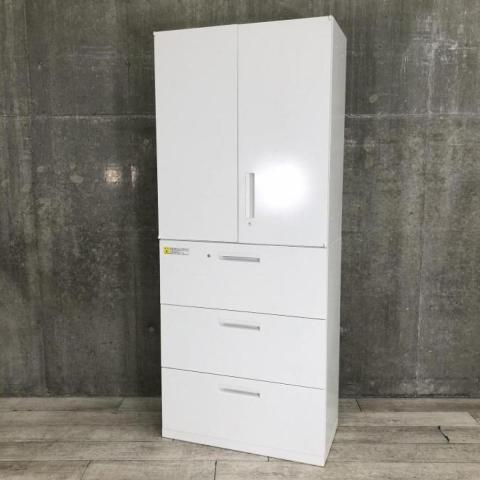 【中古】HSシリーズ 5-820-5212 N3 / 5-821-7352 ウチダ（UCHIDA) ハイキャビネット／両開き＋3段ラテラル
