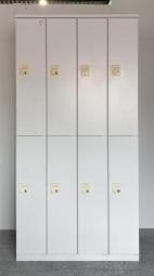【在庫セール品・2台限定】【T9】■イトーキ（ITOKI）製　LBロッカーシリーズ　8人用ロッカー　更衣用ロッカー　2段×4列　■ホワイト　■ダイヤル錠　※非常解除キーは付属ございません。【これ1台で8人分の収納力！移転や増員を検討されている方にオススメ！　常に人気の高い更衣用ロッカー！】