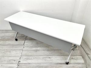 【定価約10万円】【折り畳み可能！キャスター付きで移動も簡単！】■コクヨ/リーフライン　■スタックテーブル　■ホワイト