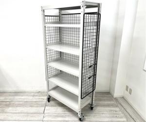 【定価約6万円】【キャスターつきで移動楽々！重機の収納も可能なスチールラック入荷！】■ニューグレー　■スチールラック　■キャスター付き　■内5段