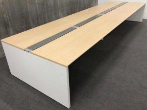 【関東倉庫在庫】フリーアドレスデスク｜W5600｜内田洋行(UCHIDA)｜アルセナ｜天板：ナチュラル｜【推奨人数：8名～】　オフィスバスターズ