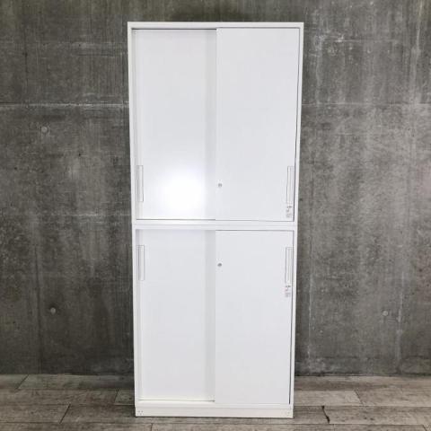 在庫4台　美品　システム収納 エディア ホワイトキャビネット 中古｜コクヨ｜NS｜両開き4段ラテラルユニット書庫（H6cm