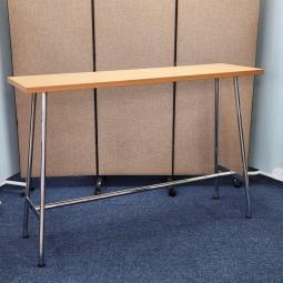 【25/➏】【西店】【リフレッシュスペースに最適】幅1500㎜のカウンターテーブル　会議テーブル　ハイテーブル　ナチュラル天板　カフェテーブル【福岡オフィス家具】【福岡中古家具】【中古事務什器】【中古チェア】【中古椅子】