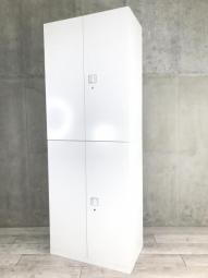 【W800でコンパクト収納！ ファイル書類をスッキリ整理！】■オカムラ(okamura)製　レクトライン(Rectline)シリーズ　上下両開き書庫セット　W800×D450×H2150mm　■ホワイト