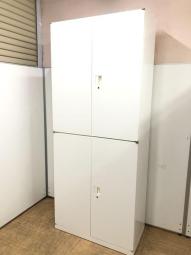 【博】※把手日焼け有【両開き×両開き】■オカムラ製・SAデュオラインシリーズ ■ロット商品 ■ホワイト ■両開き+ラテラル ■人気 九州最大級 福岡 中古家具 収納 安い