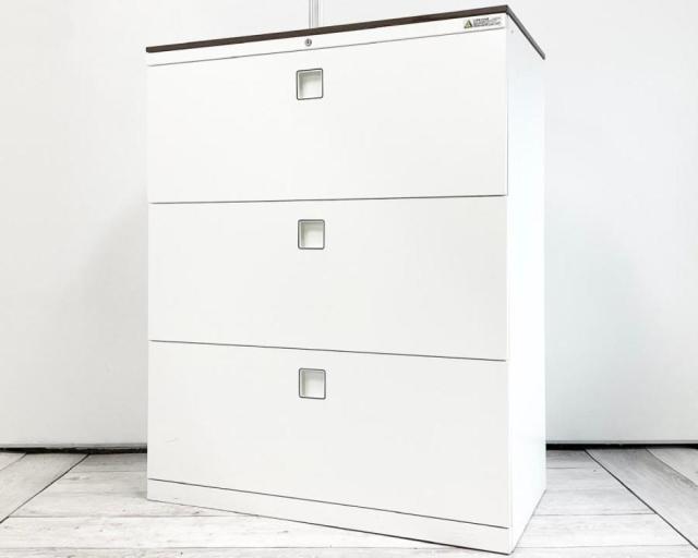 OKAMURA キャビネット ラテラル 両開き 書庫　中古【引取希望】埼玉県 中古｜オカムラ｜レクトライン｜両開き3段ラテラルユニット書庫