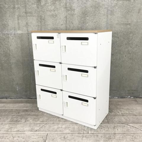 中古 PLUS L5-105L-4MD ４人用 ロッカー ホワイト ダイヤル錠 PLUS L6-G105L-4MD L6 パーソナルロッカー 下置き 4人用