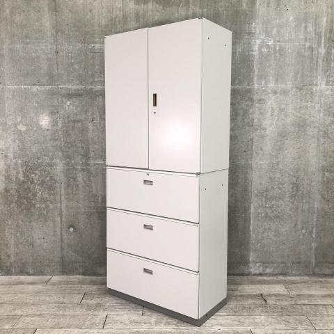 コクヨ　KOKUYO⭐️書庫(本棚) ハイキャビネット／両開き＋3段ラテラル 中古｜コクヨ｜NS｜両開き4段ラテラルユニット書庫（H6cm