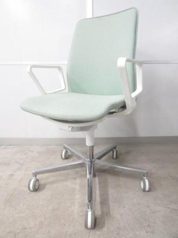 【中古】ファブレ クッション CO1S-101-W コクヨ（KOKUYO） 肘付ハイバックチェア