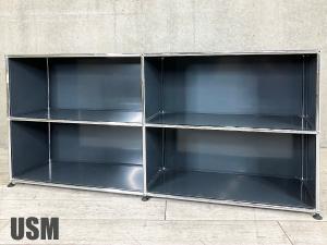 ほぼ未使用□USMハラー□キャビネット 1列3段 スティールブルー