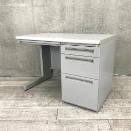 【幅1000ｍｍのコンパクトサイズ！耐久性に優れた片袖机が入荷！】■ウチダ（UCHIDA）製　フィード（FEED）シリーズ　片袖机　W1000×D600㎜　■グレー　■シリンダー錠