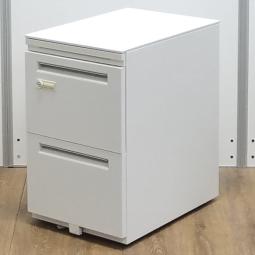 【関西倉庫在庫】ウチダ製　ST　ホワイト　ダイヤル錠　フリアド　3段　H650サイズ　デスクインワゴン　フリーアドレスデスク用3段ワゴン！！※非常解除キーは付属しておりません。【弊社使用欄：A01029255】