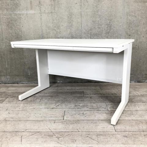 【定価約5万円】【安心の国内メーカー！スタンダードな幅1200㎜のオフィスデスク！】 ■イナバ（Inaba）製　デュエナ（DuENA）シリーズ　平机　引き出し有り　■ホワイト 【弊社使用欄：A01017494】
