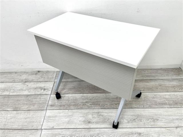 【定価約7万円】【コンパクトな幅800㎜サイズのスタッキングテーブル！】■内田洋行製　パラグラフ　スタックテーブル ■ホワイト天板、幕板付き