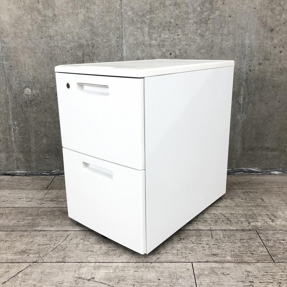 【在庫入替セール品！】A4ファイルを２段収納可能！人気のデスクインワゴン！キャスター付きで移動もラクラク！
■コクヨ/BS+/ホワイト　２段ワゴン　H615mm　シリンダー錠
                        BS+
                                    中古
            