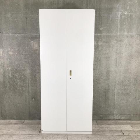 【A4ファイルも沢山収納可能！ホワイトカラーの人気シリーズ両開き書庫！】■イトーキ（ITOKI）製　シンライン（THIN LINE）　両開き書庫　ハイキャビネット　■ホワイト　■シリンダー錠