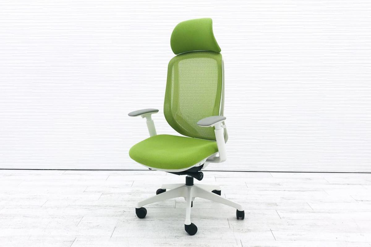 【人気過ぎて再入荷！！】オカムラ（okamura）シルフィチェア　メッシュ仕様　■色：ライムグリーン　エクストラハイバック　可動肘付き
                        シルフィーメッシュ
                                    中古
            